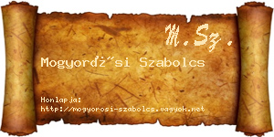 Mogyorósi Szabolcs névjegykártya